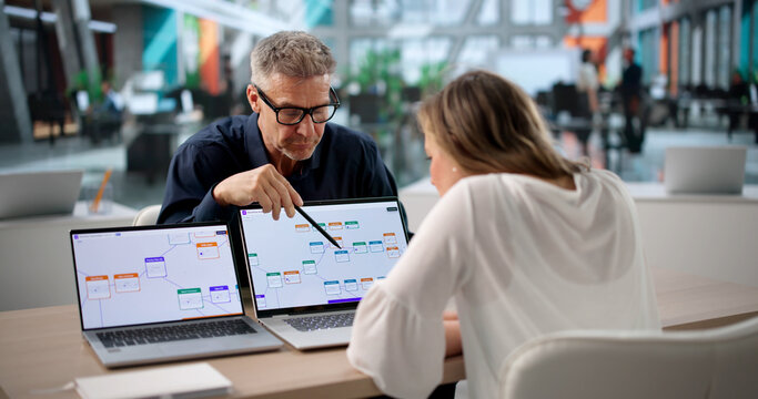 Two Business Professionals Collaborate