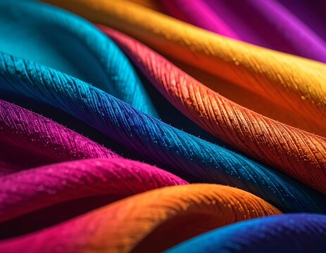 A mesmerizing tangle of colorful, textured cables
