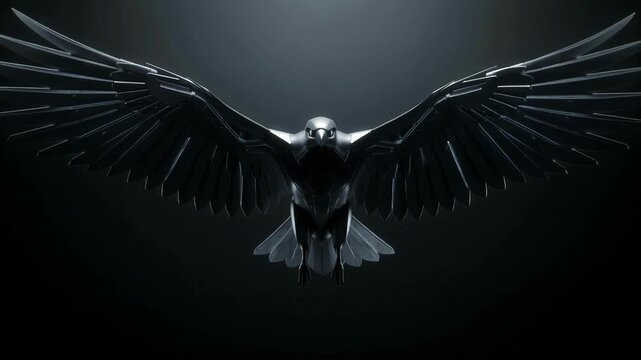 Majestic Bird of Prey Soaring Against a Dark Dramatic Background Cinematic Wildlife Footage