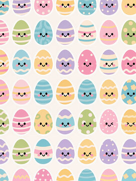 Background eggs funny faces