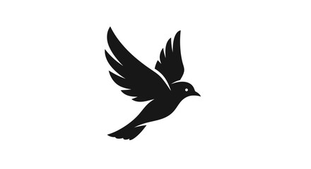 Obraz premium Flying bird silhouette black graphic icon