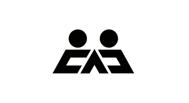 Geometric abstract figures forming combined block logo.