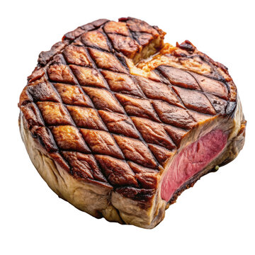 Delicious grilled duck breast with diamond score pattern isolated on transparent background