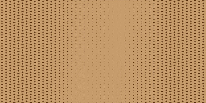 Brown retro halftone background featuring a seamless gradient pattern of tiny diamond and rhombus shapes.