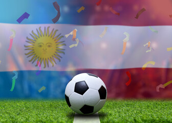 Fototapeta premium Football Cup competition between the national Argentina and national Austria.