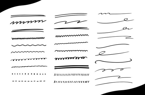 シンプルな手書き線セット