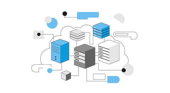 Data center server racks with cloud computing networking
