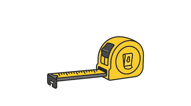 A yellow retractable tape measure tool for construction and home improvement projects.