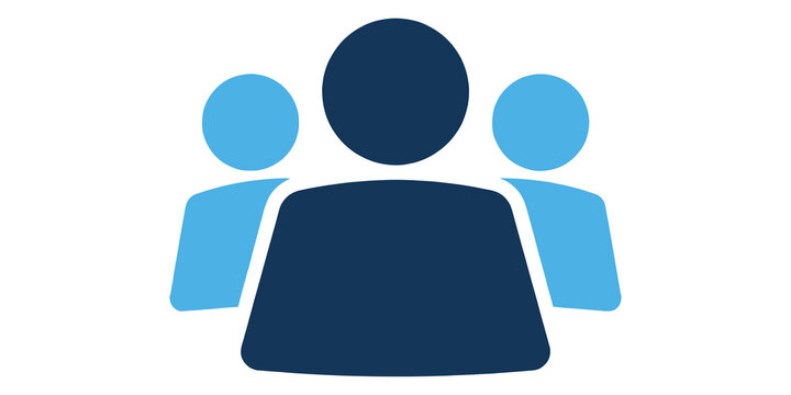 Business team icon with leader and corporate group members for teamwork partnership and audience community concept