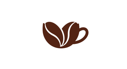 Obraz premium Creative coffee bean mug icon for cafe branding.