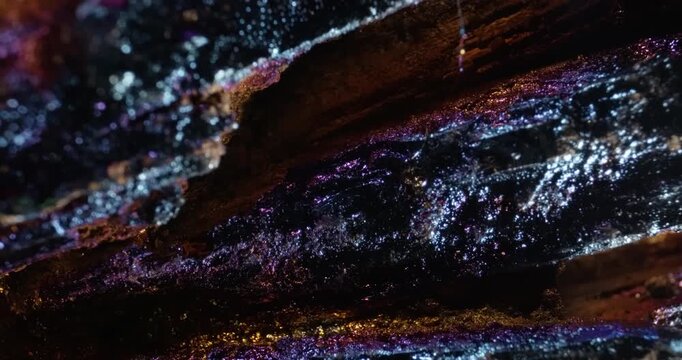 Colorful abstract crystal surface with metallic luster and sharp edges