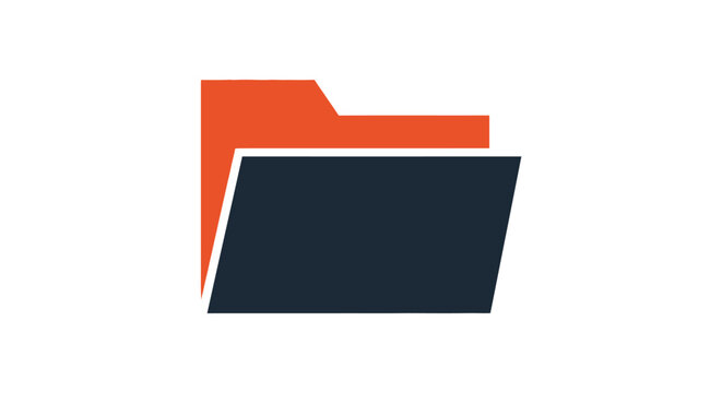 Dark blue and orange file folder icon.
