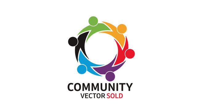 Colorful community circle people icon