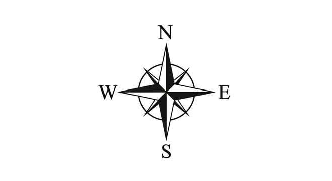 Classic nautical compass rose with directional indicators.