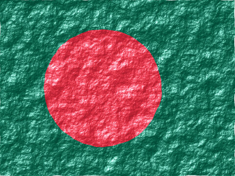Bangladesh Flag with Rough And Glossy Surface - SVG Vector Illustration