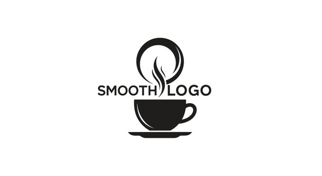 Coffee cup logo with smooth logo text silhouette.