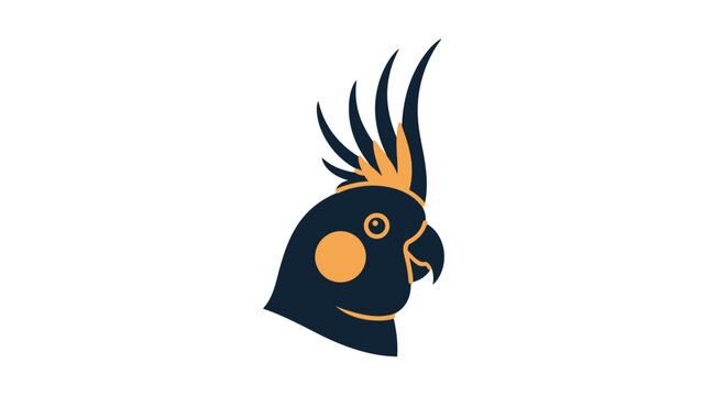 Colorful cockatiel bird head profile illustration.