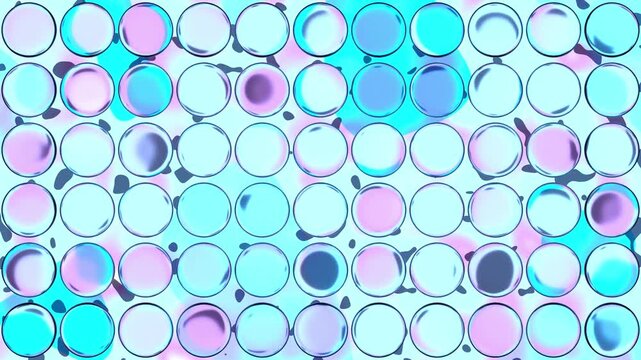 Dreamy Cool Blue and Lavender Glass Bubble Grid Video Loop