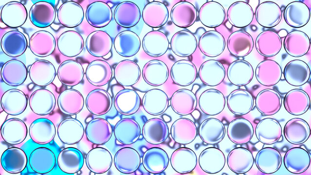 Iridescent Pastel Pink and Blue Glass Spheres Grid