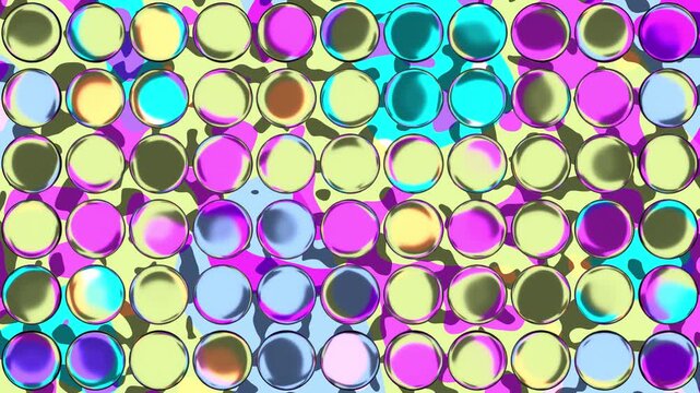 Retro Neon Purple and Green Glass Spheres High-Contrast Animation