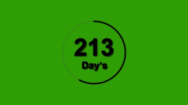 Annual Progress Circle - 1 to 365 Day Count Animation black circle with white background.