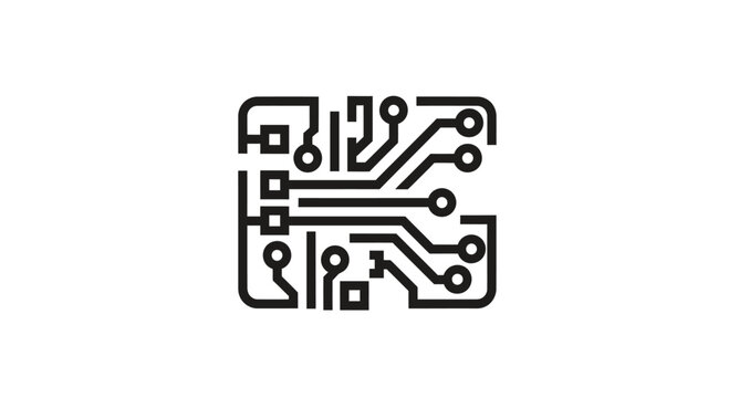 Circuit board electronic chip logo icon