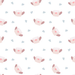 Naklejka premium Fairytale seamless pattern set featuring envelope heart letter wing sky cloud moon star nursery fantasy magic wallpaper textile repeat mail