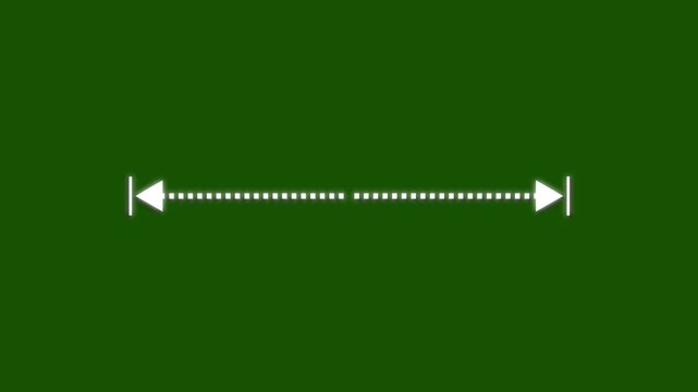 Green Screen animation, simple two arrows sliding with dotted line path, UI UX element for web and app interface, loop.4k
