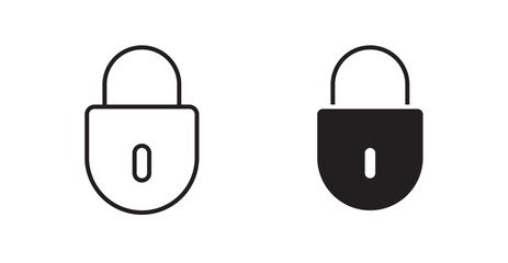 Lock icon vector design illustrations. line and solid styles © sahana