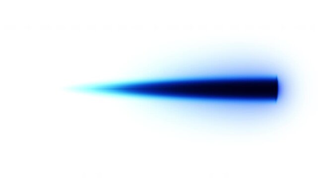 Sci-fi blue missile thruster flame effect on white background. Realistic black jet engine fire blast core, burning gas plume, and energetic shadow exhaust loop.