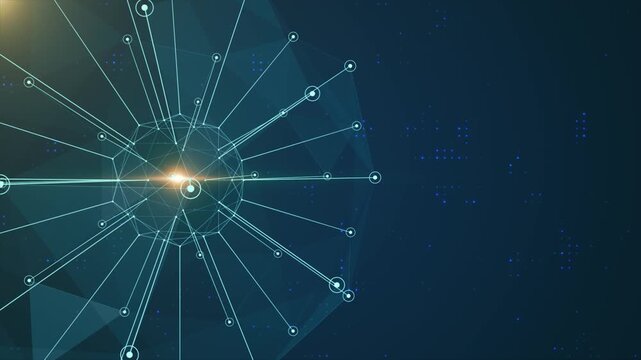 Plexus Sphere Futuristic Technology with Connected Nodes Background