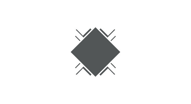 Abstract geometric diamond logo with technical circuit accents