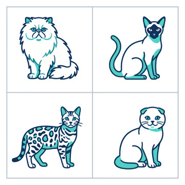 Four Different Types Of Cats.