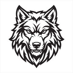 Fototapeta premium Fierce Wolf Head Mascot Vector Illustration