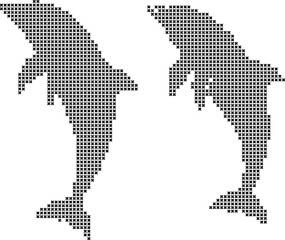 Obraz premium Pixel dolphin art stitch pattern simple graphic