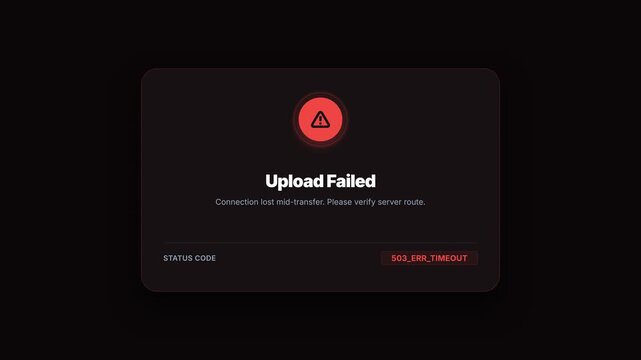 Upload process, detailed progress bar display, blue circle icon with upward arrow, black background, dynamic loading animation, symbolizing data transfer, technology, and communication.