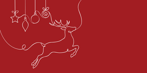 Festive Christmas reindeer minimalist line art vector © Ashes Studio