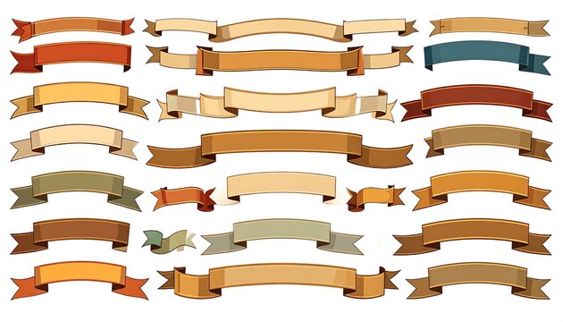 A collection of 20 variously colored and styled ribbons