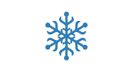Blue snowflake winter icon. © gudangPIXEL