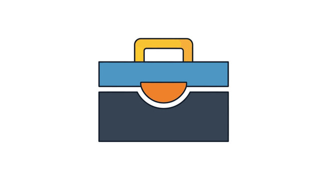 Blue and black hardware tool box icon.