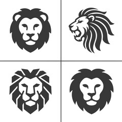 Lion Heads in Different Styles. © Afif