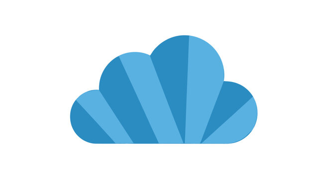 Blue layered cloud icon for weather or data.