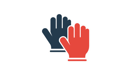 Obraz premium Blue and red protective glove icons