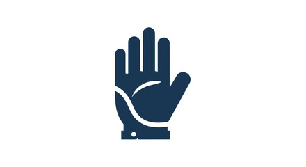 Obraz premium Blue and white industrial safety glove icon