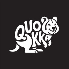Quokka animal silhouette with typography text art vector design. © Something