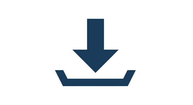 Blue download arrow icon for data transfer.