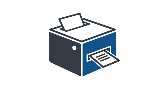 Blue and gray 3D printer hardware icon.