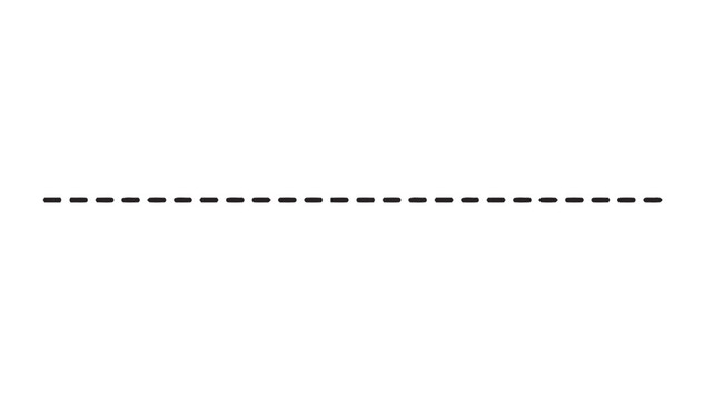Minimalist black dashed line separator on white background