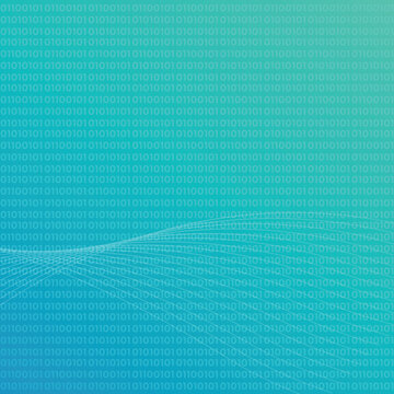 Abstract Blue Digital Technology Data Stream Background with Binary Code Vector Illustration
