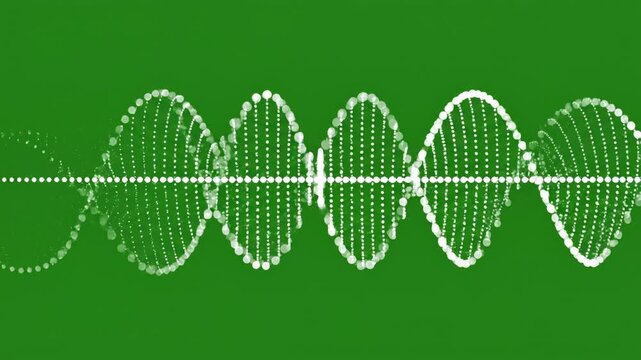 Abstract waveform progression in clean digital green against black background
